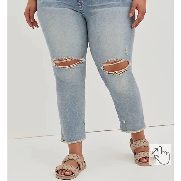 TORRID Women’s Size 20 Denim Jeans High Rise Button Fly Destructed Stretch NEW - Picture 3 of 15